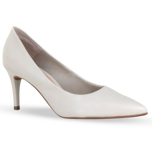 Sapato Scarpin Couro Atenas Off White
