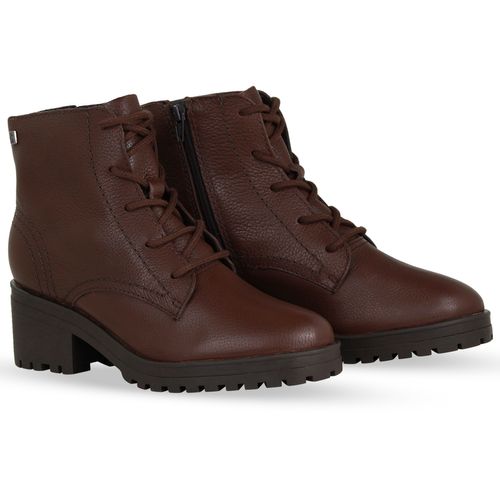 Bota Coturno Couro Burnish Wood