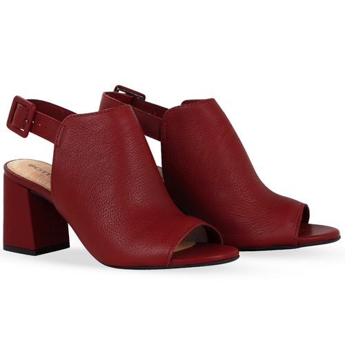 Sandália Couro Burnish Burgundy