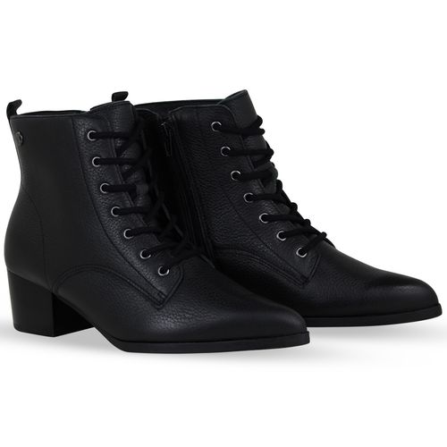Bota Cano Baixo Couro Burnish Preto