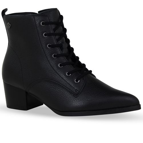 Bota Cano Baixo Couro Burnish Preto