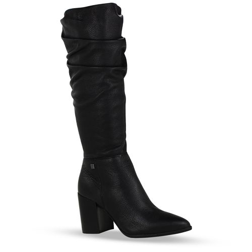 Bota Cano Longo Couro Burnish Preto