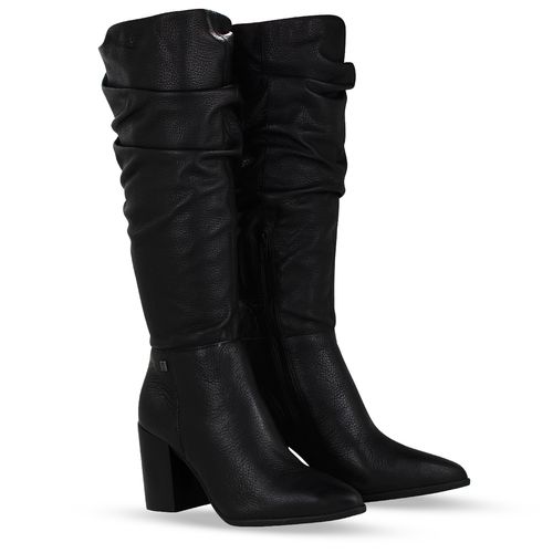 Bota Cano Longo Couro Burnish Preto