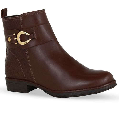 Bota Cano Baixo Couro Atanado Napoli Wood