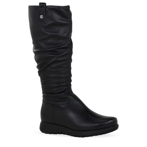 Bota Cano Longo Couro Burnish Preto