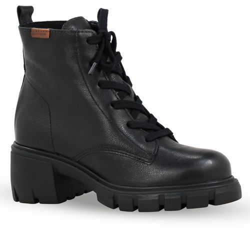 Bota Coturno Couro Burnish Preto