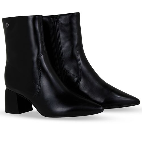 Bota Cano Baixo Couro Atenas Preto