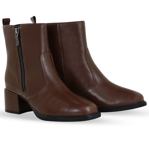 Bota Cano Baixo Couro Atenas Capuccino