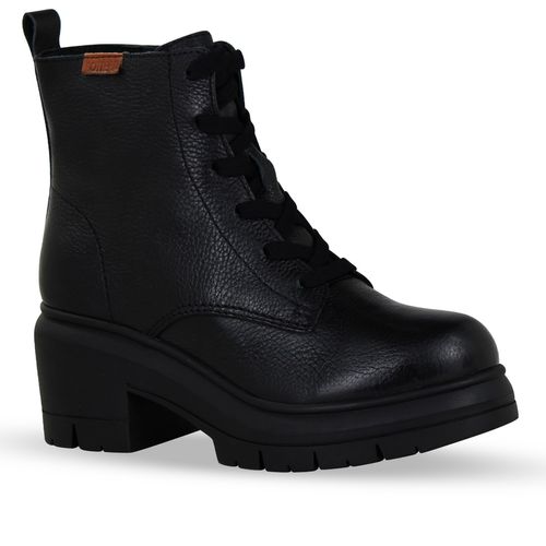 Bota Coturno Couro Burnish Preto