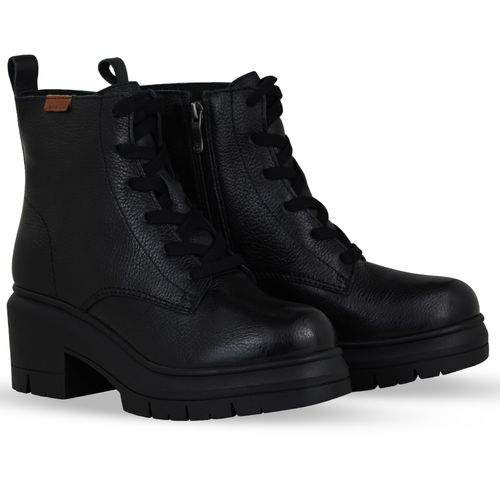 Bota Coturno Couro Burnish Preto
