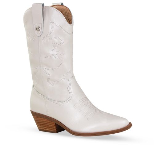 Bota Western Couro Atenas Off White