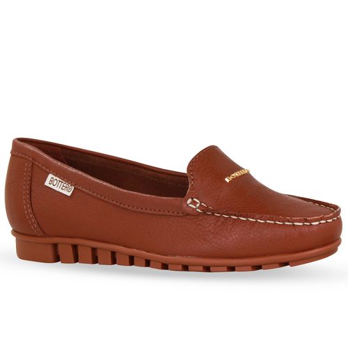 Sapato Mocassim Couro Burnish Conhaque