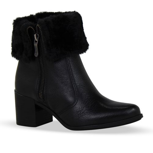 Bota Cano Baixo Couro Burnish Preto