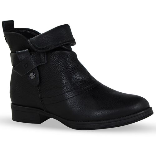 Bota Cano Baixo Couro Burnish Preto