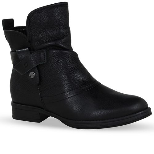 Bota Cano Baixo Couro Burnish Preto