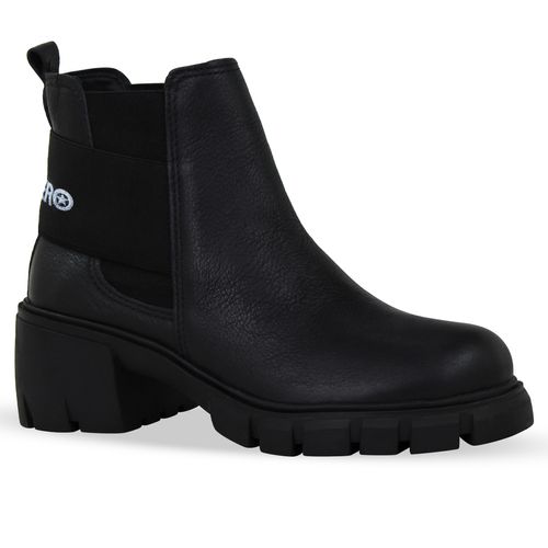 Bota Coturno Couro Burnish Preto