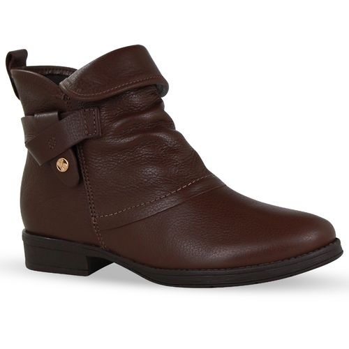 Bota Cano Baixo Couro Burnish Wood