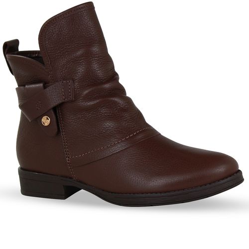 Bota Cano Baixo Couro Burnish Wood