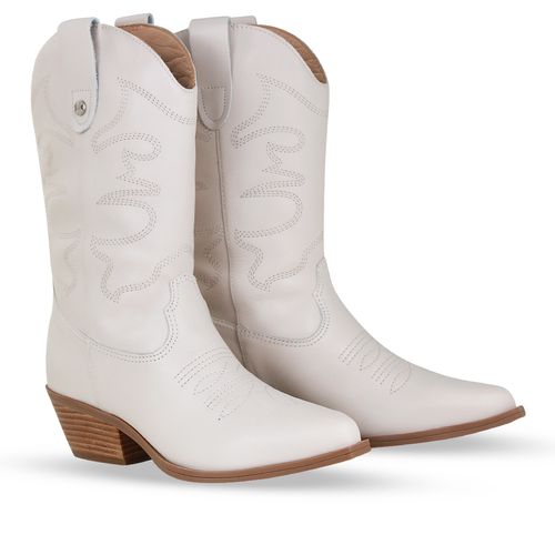 Bota Couro Atanado Napoli Off White