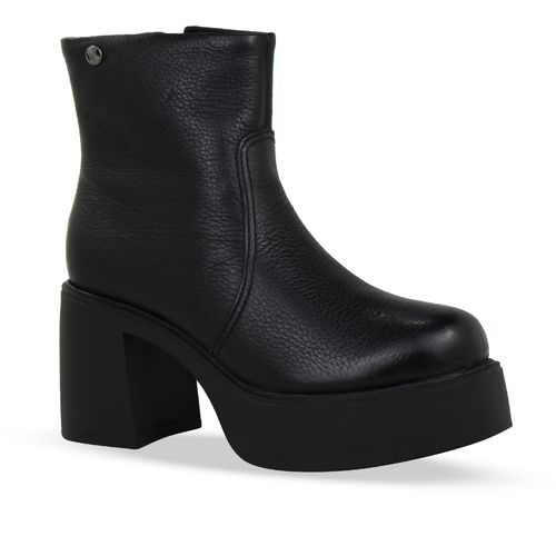 Bota Cano Baixo Couro Burnish Preto