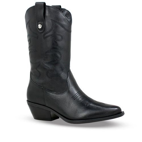 Bota Western Couro Atanado Napoli Preto
