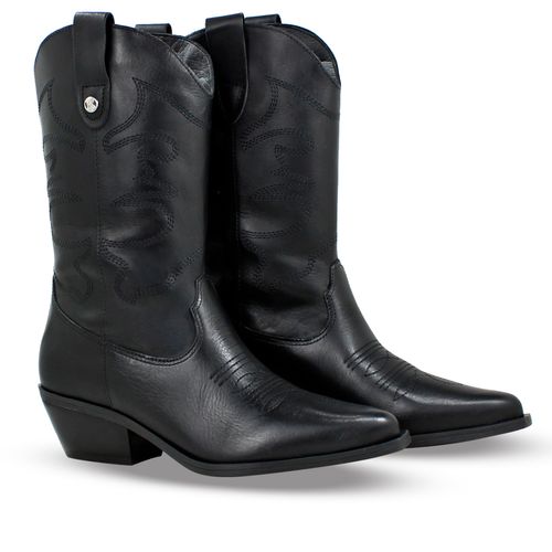 Bota Western Couro Atanado Napoli Preto