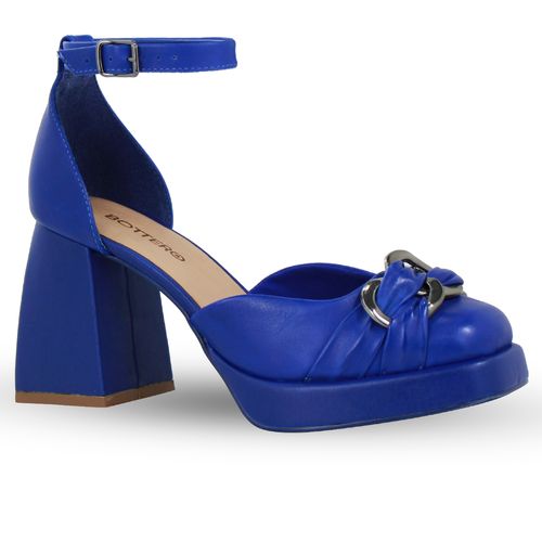 Sapato Luna Couro Atanado Napoli Azul Klein