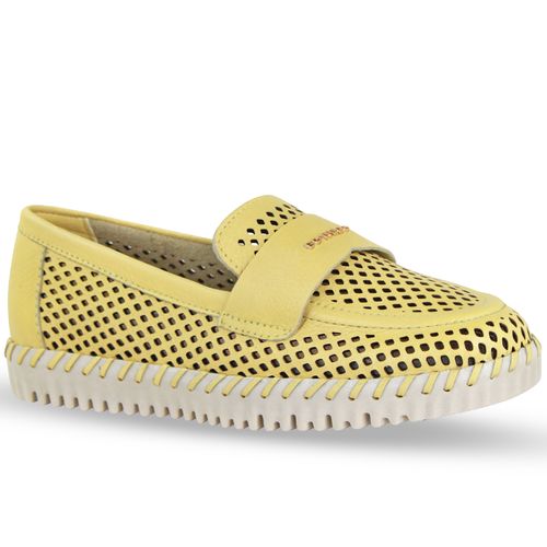 Tênis Twister Couro Burnish Amarelo Manteiga