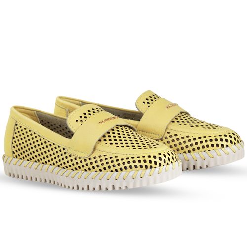 Tênis Twister Couro Burnish Amarelo Manteiga