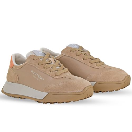 Tênis Couro Camurça Bege