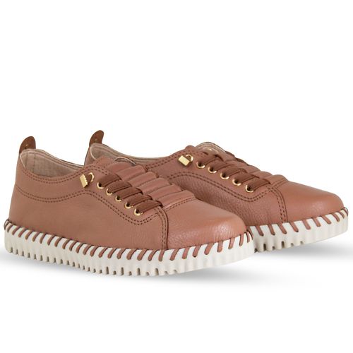 Tênis Twister Couro Burnish Mocha Mousse