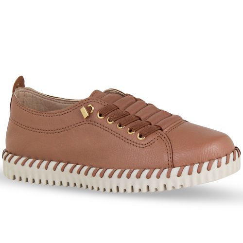Tênis Twister Couro Burnish Mocha Mousse