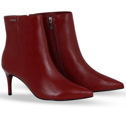 Bota Cano Baixo Couro Atenas Burgundy