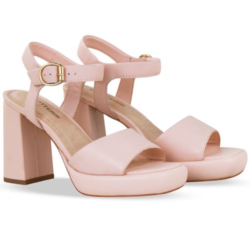 Sandália Couro Summer Burnish Rosa Pele