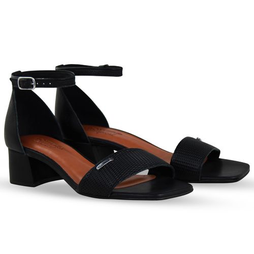 Sandália Couro Burnish Preto