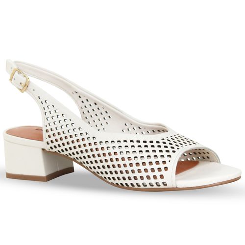 Sandália Couro Burnish Off White