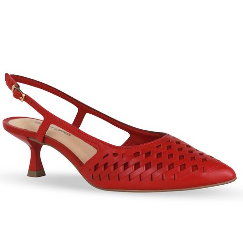 Sapato Scarpin Couro Atanado Napoli Rouge