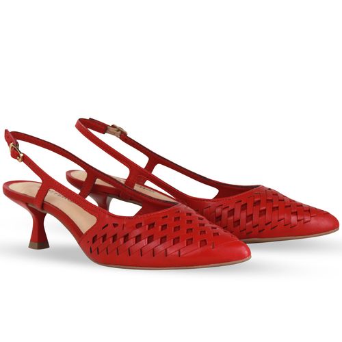 Sapato Scarpin Couro Atanado Napoli Rouge