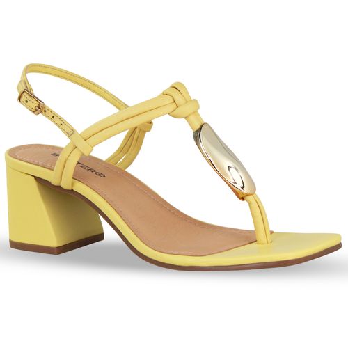 Sandália Couro Atanado Napoli Amarelo Manteiga