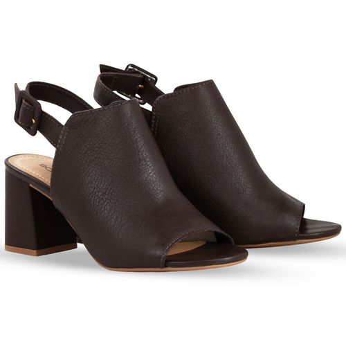 Sandália Couro Burnish Marrom