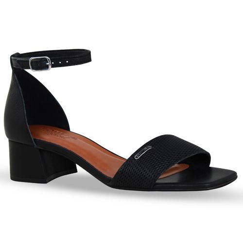 Sandália Couro Burnish Preto
