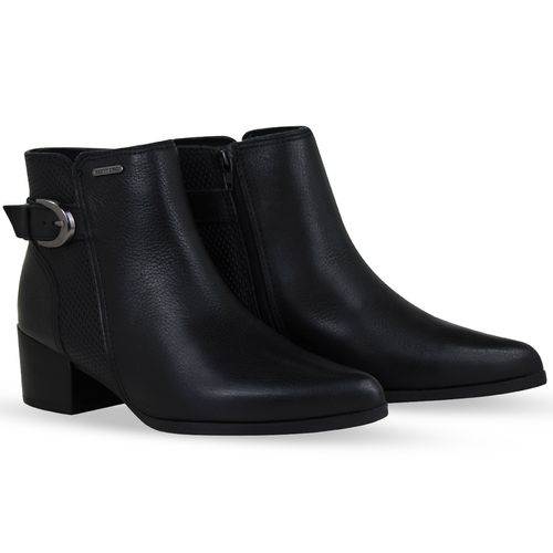 Bota Cano Baixo Couro Burnish Preto