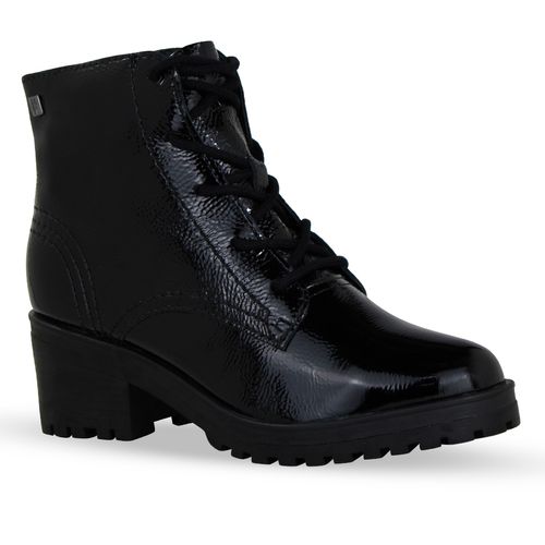 Bota Coturno Couro Verniz Show Preto
