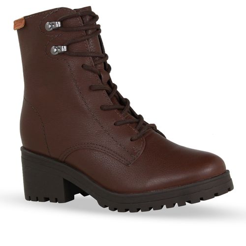 Bota Coturno Couro Burnish Wood