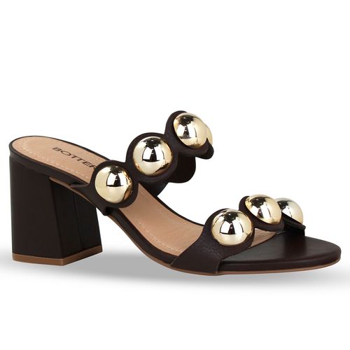 Tamanco Couro Burnish Marrom