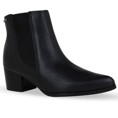 Bota Cano Baixo Couro Burnish Preto
