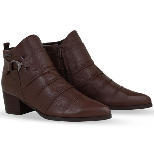Bota Cano Baixo Couro Burnish Wood