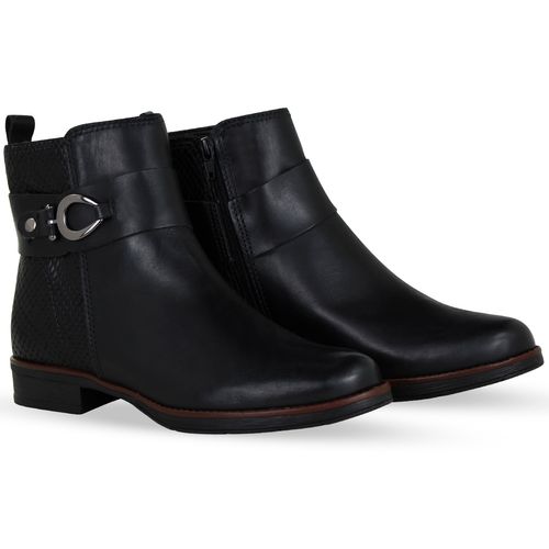 Bota Cano Baixo Couro Atanado Napoli Preto