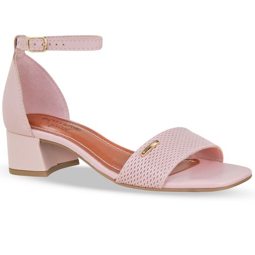 Sandália Couro Burnish Quartz Rosa