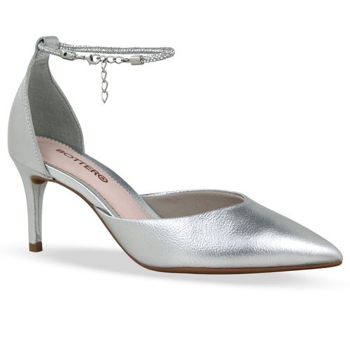 Sapato Couro Metalizado Roma Prata